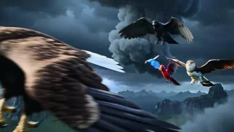 AI Video from prompt: Небо дрожит, ветер свистит, а наша разношёрстная