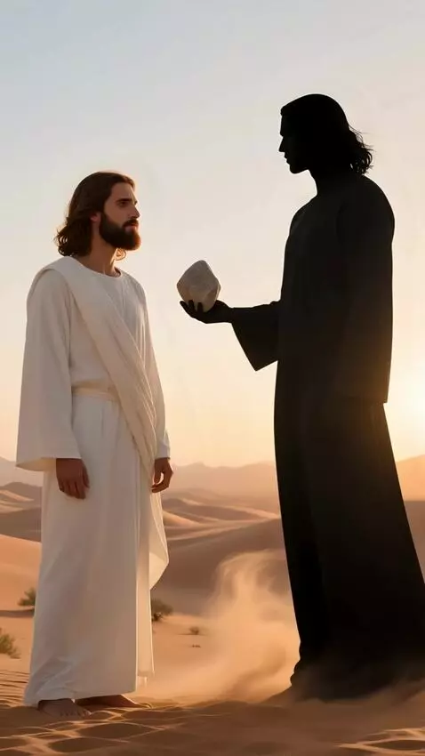 AI Video from prompt: "Cinematic 8K video of desert sunrise scene.Jesu