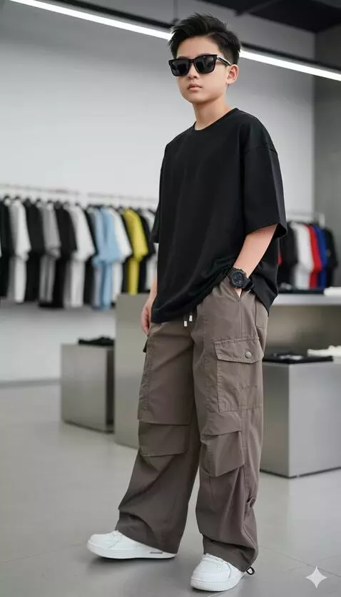 AI Video from prompt: Model tersebut mempromosikan celana yang di paka