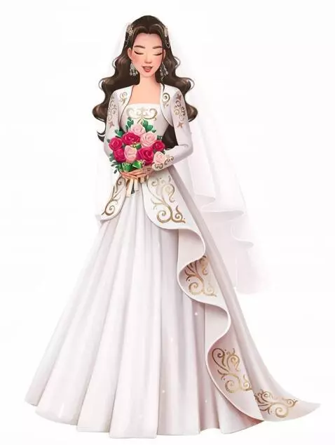 AI Video from prompt: девушку двигается и букет летить