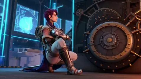 AI Video from prompt: A full-body, dynamically posed character resembl