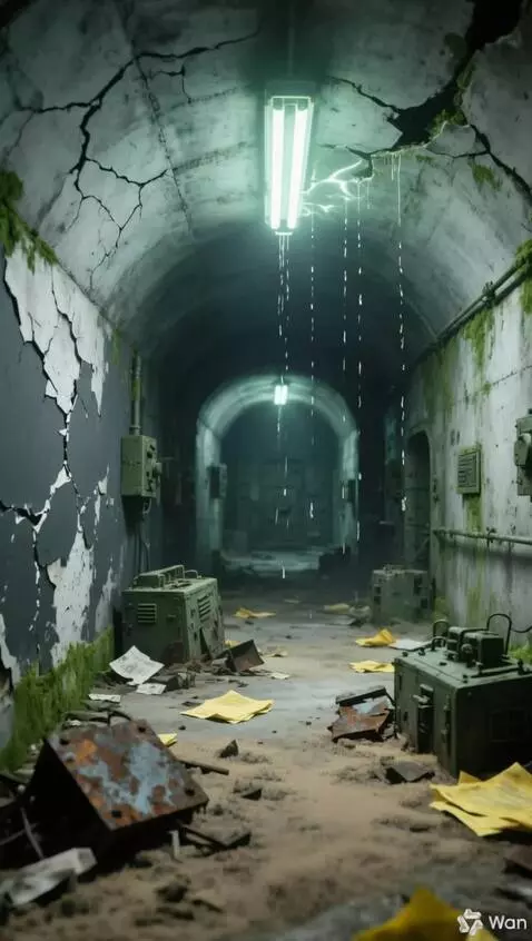 AI Video from prompt: Камера движется вперед к самой двери в конце кор