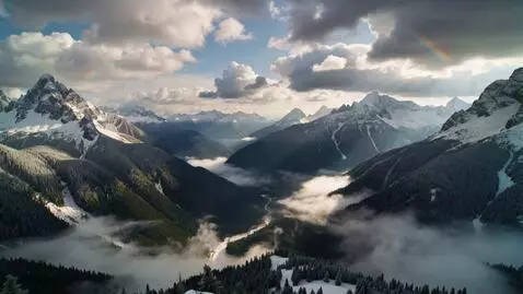 AI Video from prompt: Create a vibrant mountain landscape video with v