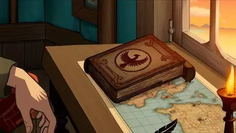 AI Video from prompt: Человек закрывает старую книгу, на обложке котор