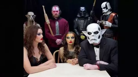 AI Video from prompt: Heroes like Darth Vader, Yoda, Chupacabra, and o