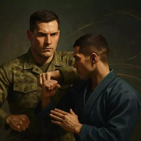 AI Video from prompt: Use this image as reference. Keep both martial a