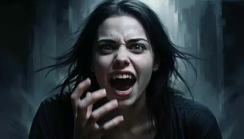 AI Video from prompt: девушка царапает ногтями себе лицо