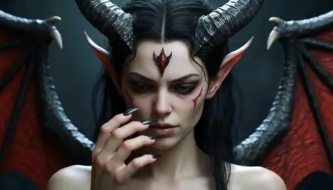 AI Video from prompt: девушка царапает ногтями себе лицо