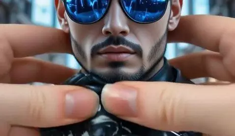 AI Video from prompt: Стильный парень на мотоцикле перед зеркалом, вне