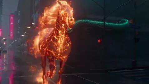 AI Video from prompt: Кинематографичный кадр, динамичная сцена. Мощный