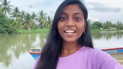 AI Video from prompt: tamil doing vlog girl
