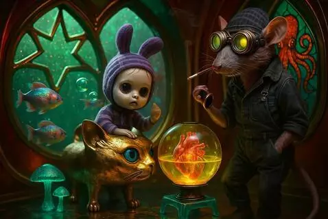 AI Video from prompt: The rat removes the stopper on the sphere. The h