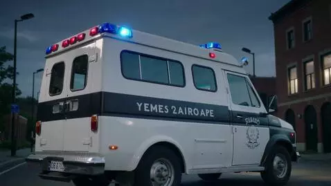 AI Video from prompt: **Начало:** Камерa смотрит на автозак "снизу вве