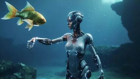 AI Video from prompt: A highly detailed, elegant cybernetic android wo