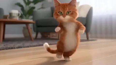 AI Video from prompt: A cat dancing and meowing