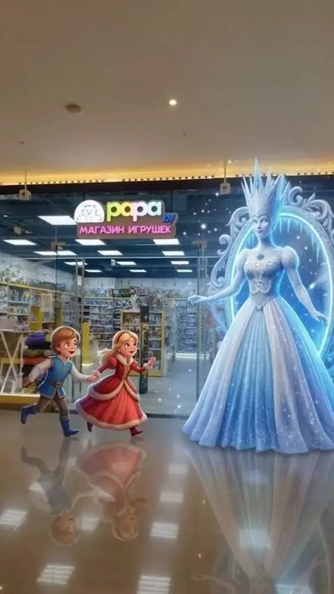 AI Video from prompt: The camera slowly moves towards the entrance of 