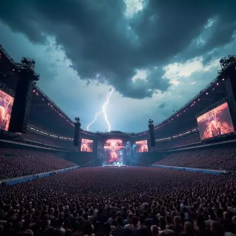 AI Video from prompt: Lightning Storm  Approaching during a concert wh