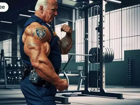 AI Video from prompt: a pro bodybuilder is walking across the gym.bice