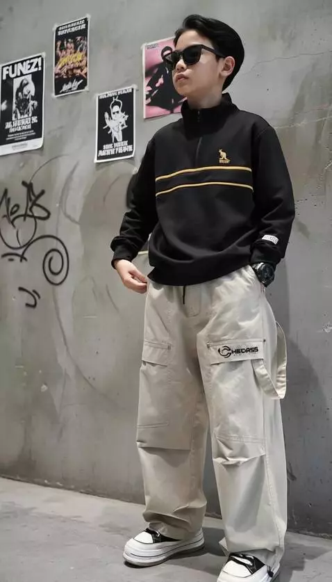 AI Video from prompt: Anak laki-laki tersebut merapikan rambut dan kac