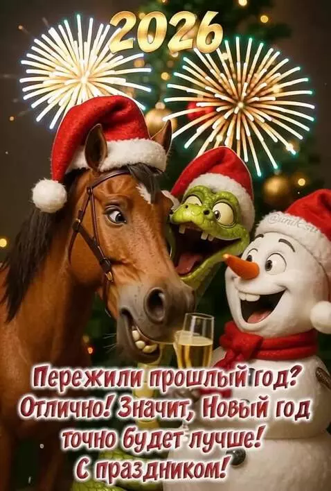 AI Video from prompt: Смеются и пьют шампанское, фейерверки сзади