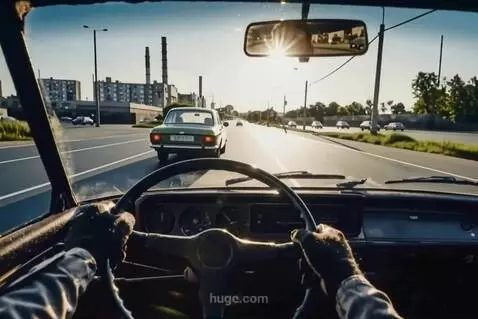 AI Video from prompt: вид от первого лица водителя легкового автомобил