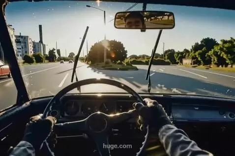 AI Video from prompt: вид от первого лица водителя легкового автомобил