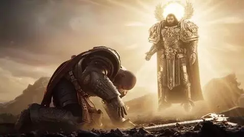 AI Video from prompt: Лоргар Аврелиан стоит на коленях перед Император