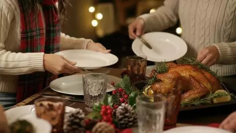 AI Video from prompt: A scene where people are at the table ready to a