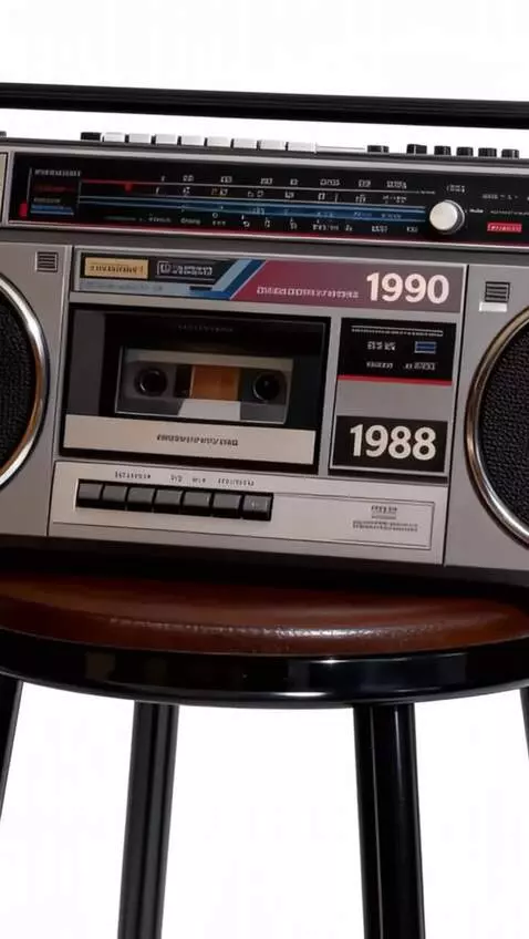 AI Video from prompt: A close-up of a tape recorder, an exact replica 