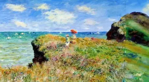 AI Video from prompt: Grass, waves, and clouds move