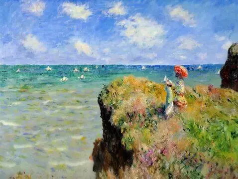 AI Video from prompt: Grass, waves, and clouds move