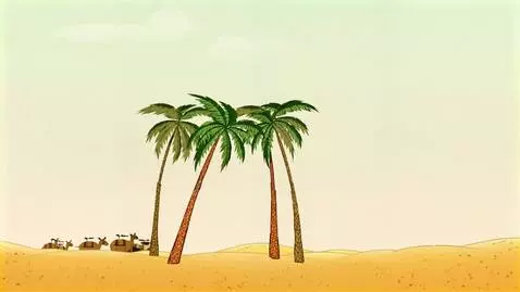 AI Video from prompt: Мультфильм Три пальмы поэта Лермонтова видео дол