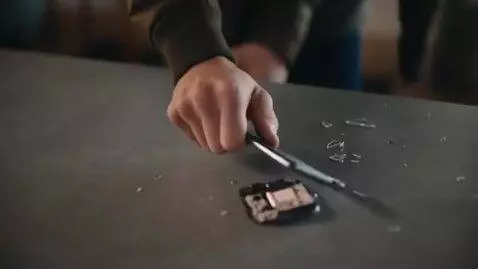 AI Video from prompt: The man breaks the phone