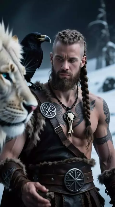 AI Video from prompt: A white lion with blue highlights and a very shi