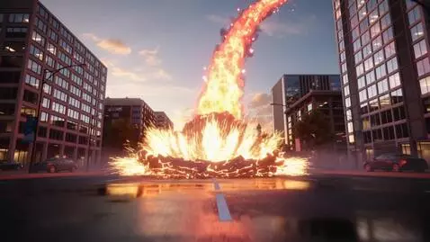 AI Video from prompt: Создай кинематографичный неоновой палитры арт:  