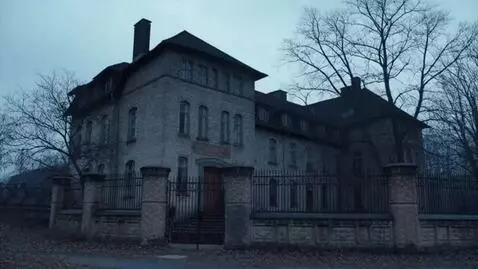 AI Video from prompt: [Кадры: Мрачные улицы, старая школа интернат для
