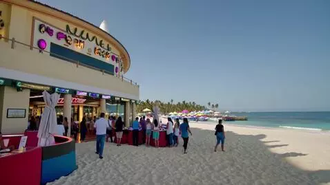 AI Video from prompt: Casino on the beach under blue skies