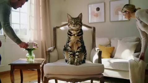 AI Video from prompt: Ultra‑realistic video in a bright living room th