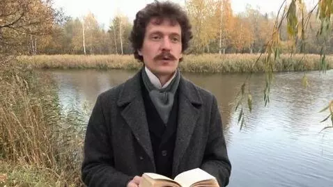 AI Video from prompt: Alexander Blok reads his poems on Russian langua