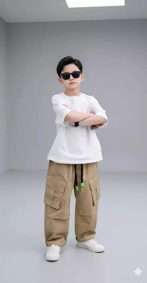 AI Video from prompt: The boy crosses his arms over his chest with a c