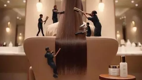 AI Video from prompt: A luxurious hair salon interior with soft lighti