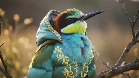 AI Video from prompt: A majestic European bee-eater bird (Merops apias