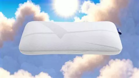 AI Video from prompt: Make a video where this pillow floats out of a c