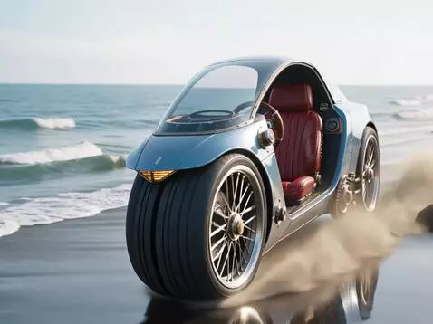 AI Video from prompt: A girl in an orange and gray racing jumpsuit is 