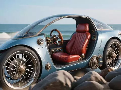 AI Video from prompt: A girl in an orange and gray racing jumpsuit is 