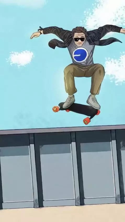 AI Video from prompt: Casey ollies off the ledge → lands perfectly → i