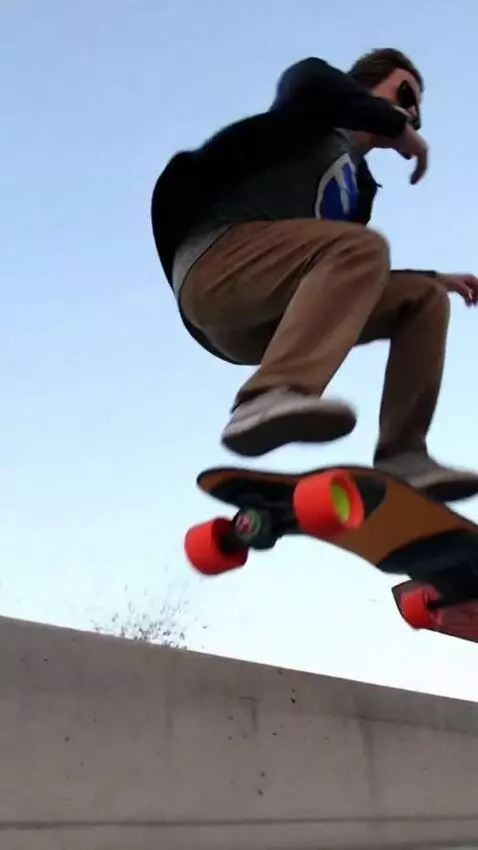 AI Video from prompt: 0:00–0:02  Casey rolls fast on the boosted board