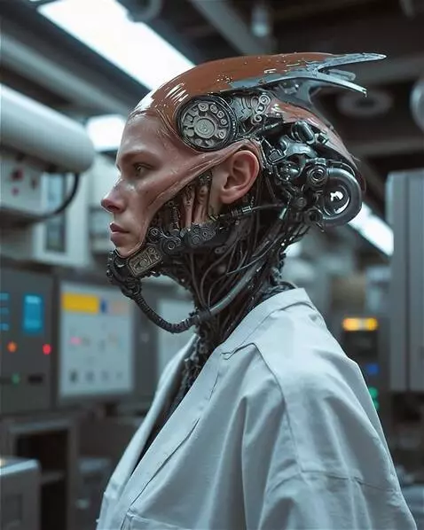 AI Video from prompt: cyborg girl in laboratory