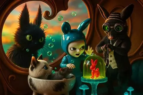 AI Video from prompt: The rat looks at its watch. Then the rat removes