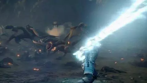 AI Video from prompt: A human with epic fantasy battle featuring a war